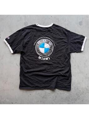 y2k bmw motorcycles miami black ringer tee